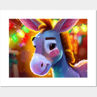 Cute Mule Drawing Posters and Art